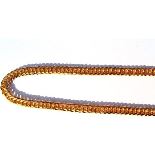 WOMENS NECKLACE TEAL 24 K SOLID YELLOW GOLD FINISH CUBAN CURB LINK CHAIN VINE FINE
