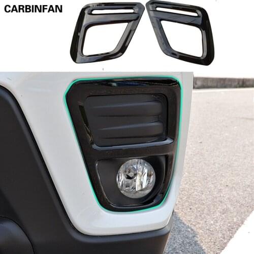 Black ABS Front Fog Lamp Cover Bumper Decorative Frame Accessories Froglight Cover For Subaru Forester SK 2019 2020 2021 C1735