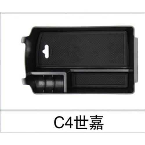 ABS Black Central Storage Pallet Armrest Container Box storage box for Citroen C-Quatre C4 2016 Car styling