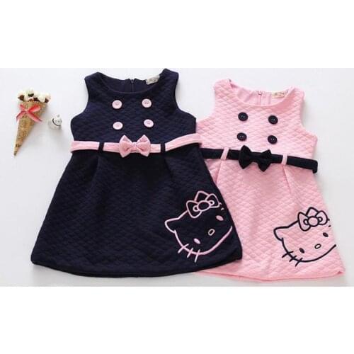 Chidlren Girls Dress Sleeveless Cute Cartoon Spring 2017 Princess Wedding Party Kids Girl Dresses