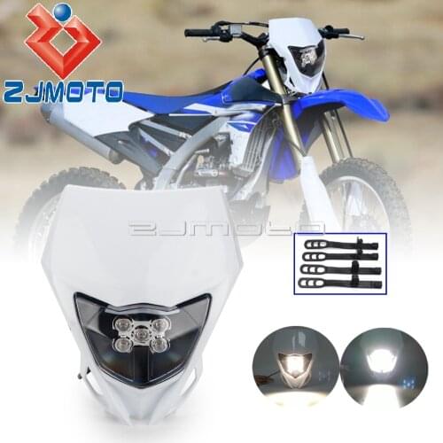 Motorcycle Dirt Bike LED Headlight Headlamp Light Supermoto Fairing For Yamaha WR250F WR250R WR450F YZ450 MX Enduro Head Light