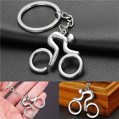 1Pcs Metal Sporty Man Road Bicycle Figure Keychain Keyring Trinket Souvenirs Creative For Bike Cycling Lover Biker