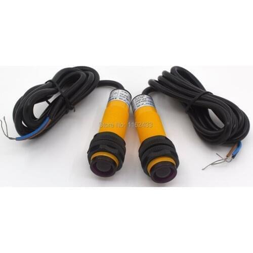 M18 5m sensing DC NPN NO E3F-5DN1 E3F-5L through beam cylinder amplifier photoelectric sensor switch