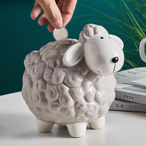 Sheep Piggy Bank Coin Storage Money Box Kids Euro Coin Sorter Money Box Savings Box for Coins Piggy Bank for Adults Money Box