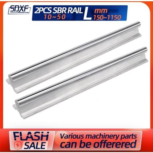 2 rail de guidage linéaire SBR = 150-1150mm rail coulissant table coulissante bloc de travail du bois roulement guide cylindriqu
