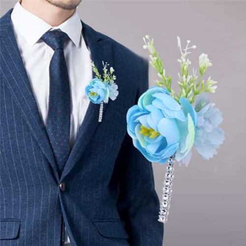 Spot Korean Wedding Mens Corsage Bride Bridesmaid Wrist Flower Corsage Simulation Material Handmade Party Supplies T032