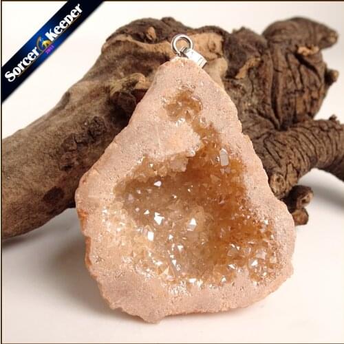 Irregular Natural Stone Pendulum Gold Plating Rainbow Crystal Druzy Pendants Sparkling Charms Necklace For Jewelry Making WS992