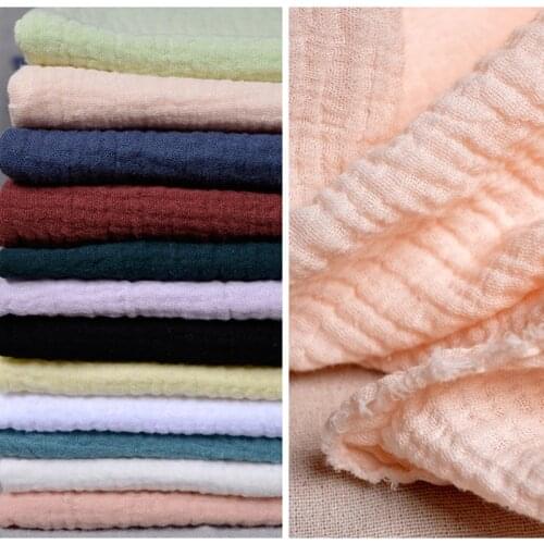 130cm*50cm Solid color double-layer cotton and linen crepe cloth solid color dress texture cloth fabric stitched cloth fabric