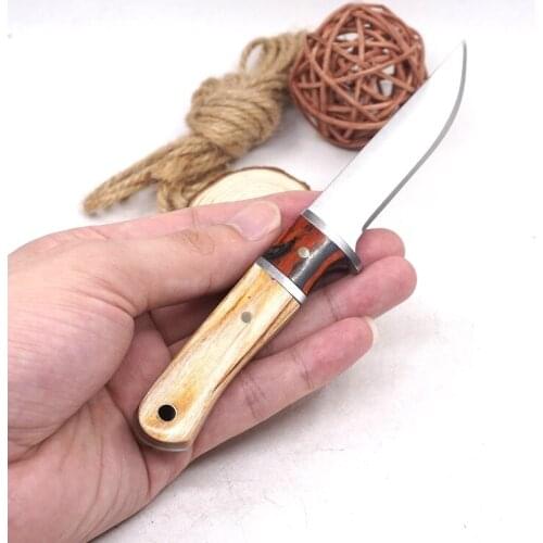 Fixed Blade Hunting Knife Survival multi-function Tactical Knife self-defense Tools Wood Handle Camping Outdoor Straight Knives