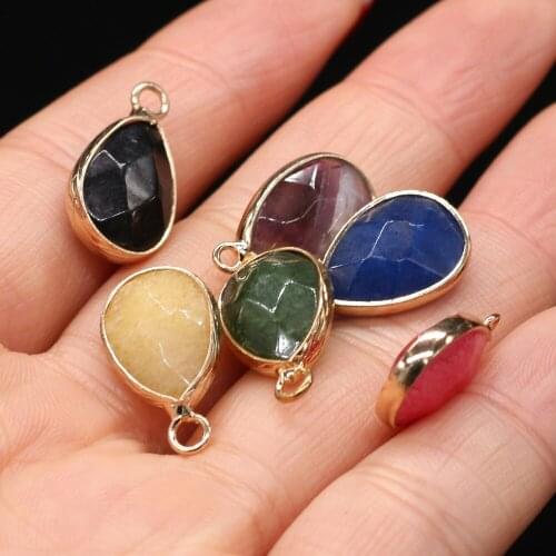 Wholesale Natural Stone Pendants Faceted Water Drop Rose Crystal Charms for Jewelry Making DIY Women Necklace Earring Gifts