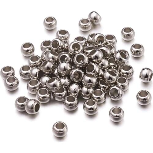 Pandahall 200pcs 6mm 7mm 10mm Big Large Hole Spacer Charm Plastic Beads for Jewelry Making DIY Flat Round