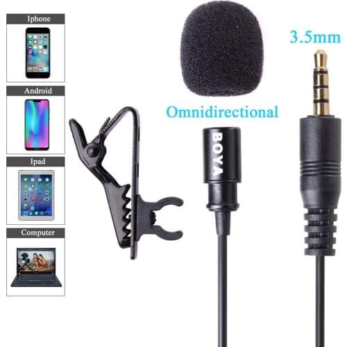BOYA BY-LM10 Smartphone Audio Video Recording Lavalier Microphone for iPhone 6 6s 5 5s 4s ios Android Phone Condenser Microphone