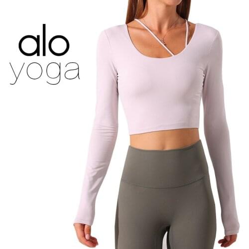 Yoga Shirts Spring Summer Clothes Beauty Back Sportswear Women Slim Long Sleeved Outdoor Running Quick Dry Breathable Tops /40
