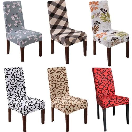 Removable Printing Dining Chair Cover Polyester Elastic Chair Slipcover Case Stretch Chair Cover For Wedding Hotel Banquet