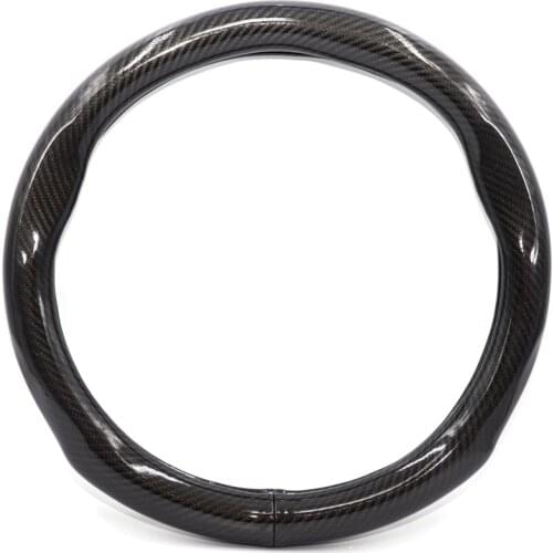 SmRKE Car Accessories For Benz GLA Black Carbon Fiber Leather Steering Wheel Cover Sport Racing Car Styling