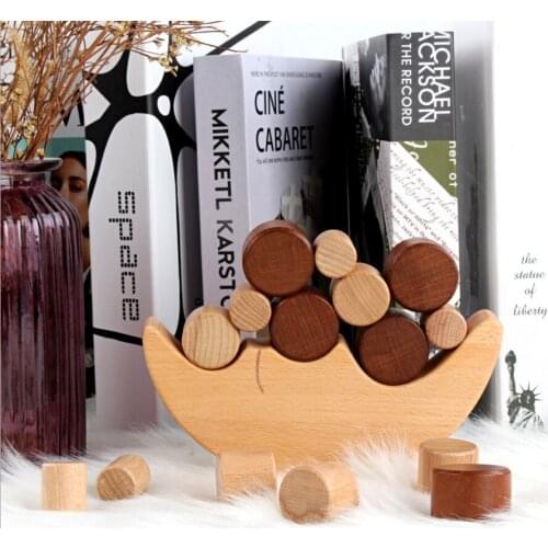 Moon Balance Building Blocks Baby Early Learning Toy Montessori Teaching Aids Parent And Child Interactive Children Wooden Toys