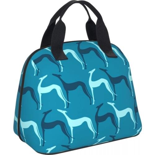 Lunch Bag Greyhound Dog Print Multipurpose Picnic Bento Box Tote Portable Thermal Bag Food Container Handbag for Women Men