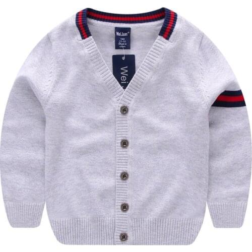 Spring & Autumn Baby Sweater Children Single Breasted Boys Sweater V-Neck Kids Knitted Sweater Cardigan Striped