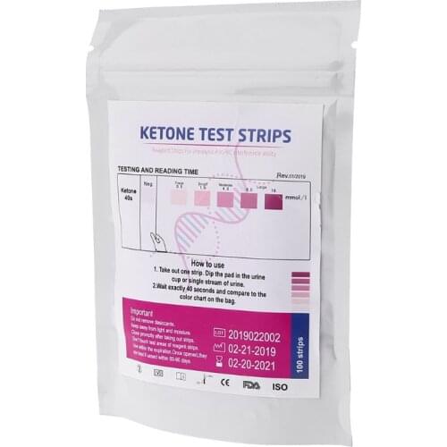 100 pcs URS-1K Test Strips Ketone Reagent Testing Urine Anti-vc Urinalysis Home Ketosis Tests Analysis Professional Fast Testing