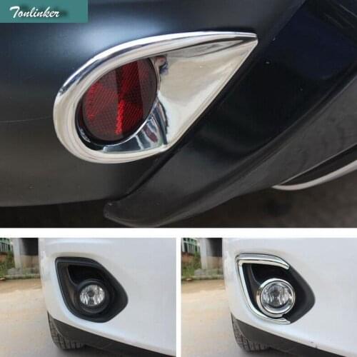 Tonlinker Exterior Rear Fog Light Cover case stickers for Mitsubishi ASX 2013-15 Car styling 1-2 PCS ABS Chrome Cover Stickers
