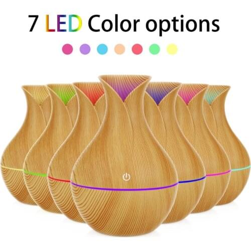 USB 7 Color Electric Aroma Air Diffuser Wood Ultrasonic Air Humidifier Essential Oil Aromatherapy Cool Mist Maker for Home Car