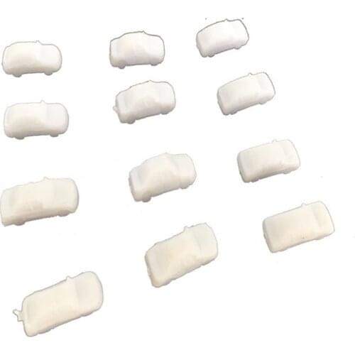 High Quality 100pcs/lot 1:500 Scale ABS Plastic White Car For Architectural Model Making Train Layout