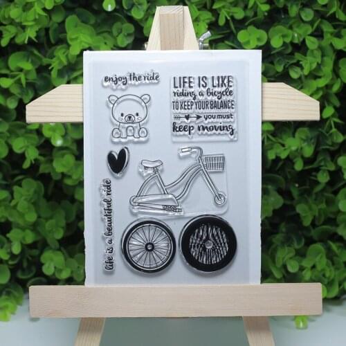 Life is like bicycle keep moving transparent clear stamp for Scrapbooking/Card Making/Stamp set stationery Decoration Supply