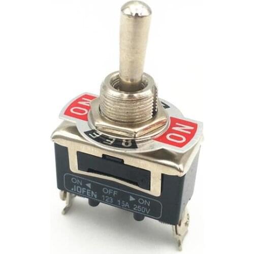 1pcs Momentary Toggle Switch 123F 3-Pin 3 Position ON-OFF-ON SPDT 15A 250VAC Self-reset Switches with Waterproof Cap