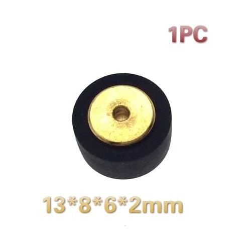 1pc copper 13*8*6*2mm retractor wheel belt pulley rubber audio pressure recorder cassette deck pinch roller tape Stereo player