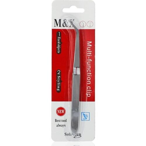 1PC Stainless Steel Tweezer Nail Art Acrylic Picking Tool Rhinestones Gem Decor Black Eyelash Extension Tweezers Makeup Tool