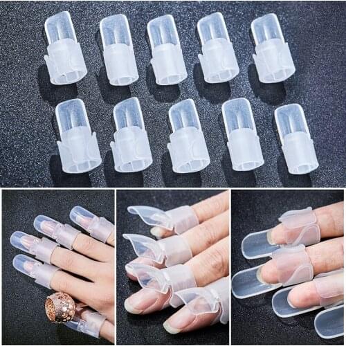 10pcs/set Finger Polish Shield Cover Tips Finger Polish Shield Manicure Cover Transparent Nail Protector Clips Manicure Tools