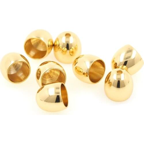 10PCS Tassel Brass Gold Plated Bead Hat DIY Jewelry Bracelet Necklace Pendant Connector Making Accessories