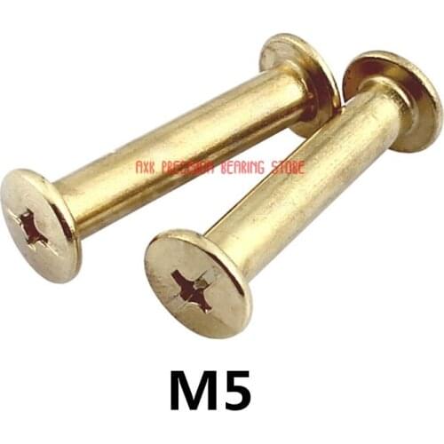 2019 Wood Screws M5*5/6/8/10/12/15/18/20/25/30/35/40mm Photo Album Screw Snap Rivet Books Butt Assembling Bolts Copper Plating