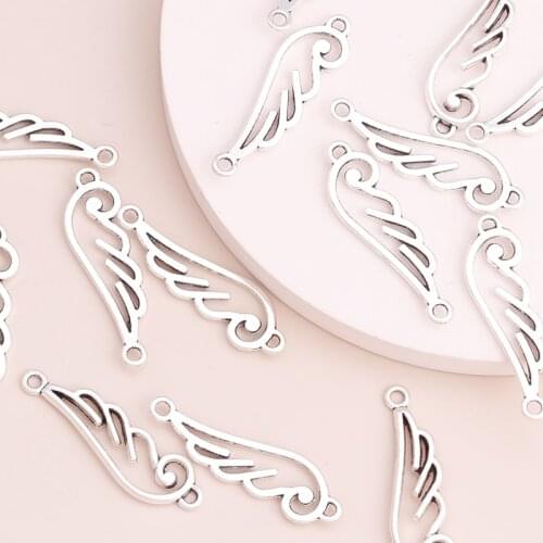 20pcs 30x7mm Long Wings Connectors Charms Beads for DIY Bracelets Necklaces Handmade Jewelry Making Finding