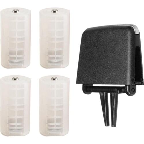 4PCS Durable 2AA to D Size Battery Cell Converter Adapter with for BMW A/C Air Conditioning Vent Outlet Tab Clip