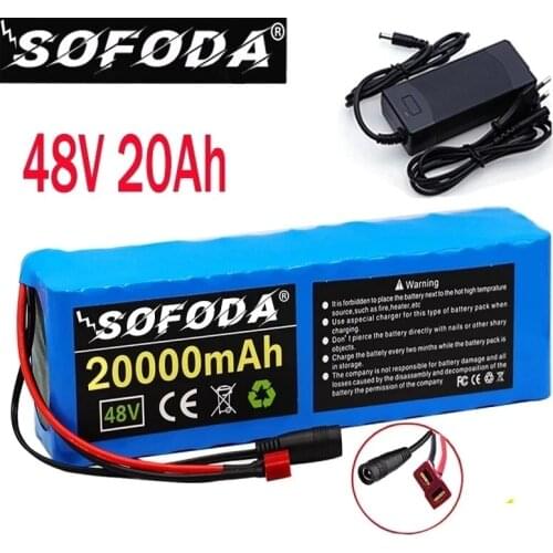 48V 13S3P Lithium Ion Battery 20Ah 1000W Battery Pack for 54.6v Ebike Electric Bicycle Scooter with BMS+Charger
