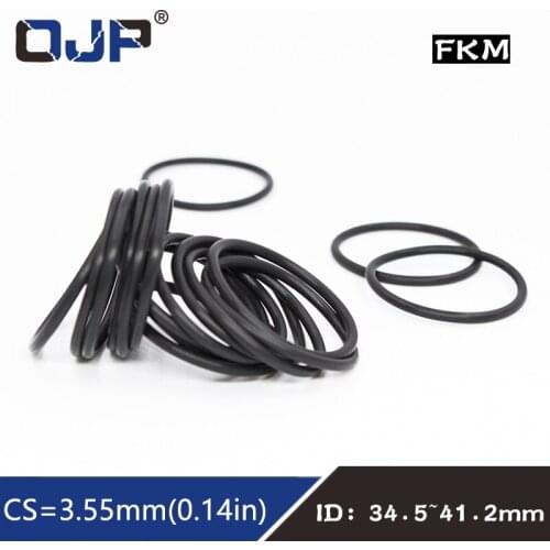 5PC/Lot Fluorine rubber Ring FKM O-ring Seal CS3.55mm ID34.5/35.5/36.5/37.5/38.7/40/41.2mm O Ring Gasket Oil Ring Fuel Sealing