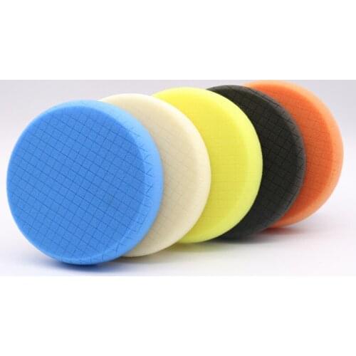 6 Inch 5 Pcs/Set Car Polishing Mesh Polishing Sponge Polishing Wheel Mirror Reduction Car Polishing Self-Adhesive Sponge Wheel