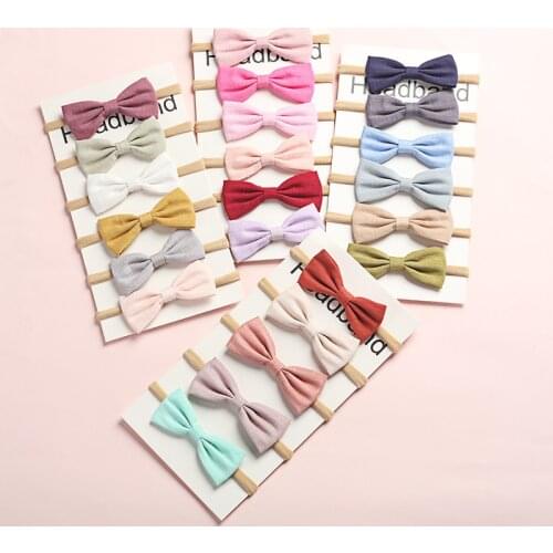 6Pcs/Set Baby Girls Headband Multi Colors Bow Knot Head Bandage Kids Toddlers Headwear Hair Band Infant baby hair accessories