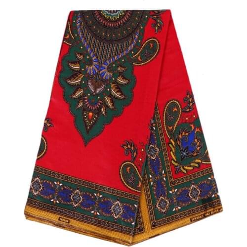 2019 African Dashiki Pattern Print Red 100% Cotton African Nigeria Ankara Real Veritable Wax Fabric For Dress 6 Yards\Lot