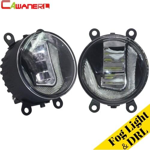 Cawanerl 1 Pair Car LED Bulb Fog Light Daytime Running Lamp DRL 12V White Styling High Bright For Peugeot 307 2002-2008