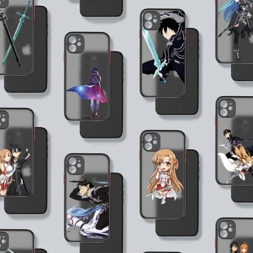 Sword Art Online SAO Anime Phone Case For iphone 12 11 8 7 plus mini x xs xr pro max matte transparent cover
