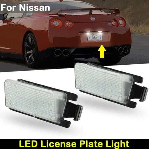 For Nissan Versa Livina Bra Make GT-R Cube 350Z 370Z Infiniti G35 G37 Car Rear White LED License Plate Light Number Plate Lamp