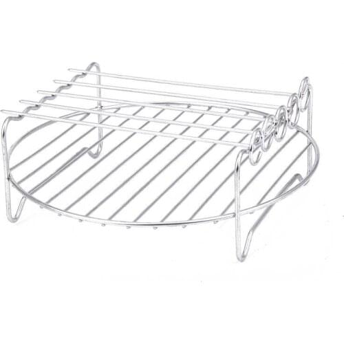 Double Layer Rack Accessory with 5 Skewers, for Airfryers