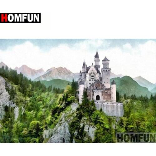 HOMFUN Full Square/Round Drill 5D DIY Diamond Painting "Castle scenery" Embroidery Cross Stitch 5D Home Decor Gift A18305