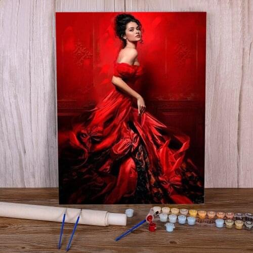 Portrait Woman DIY Paint By Numbers Set Oil Paints 40*50 Boards By Numbers Home Decoration For Kids Wholesale Wall Handicraft