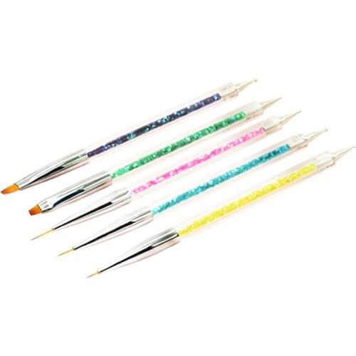 ShinBay Ombre Nail Art Sponge Brush Thin Liner Brush Set Acrylic Stripe Painting Gel Brush Pen Kit Fan Shape