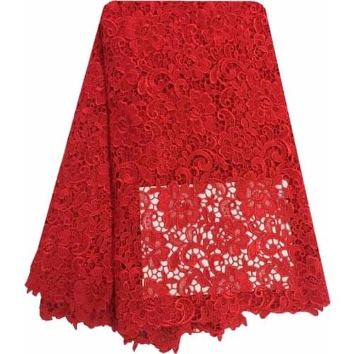 Red 2019 New Design African cord guipure lace wholesale price French lace fabric High quality voile lace fabric for party