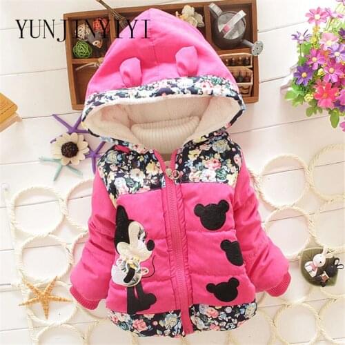 Baby Girls Jackets 2017 Autumn Winter Jacket For Girls Winter Minnie Coat Kids Clothes Children Warm Outerwear Coats