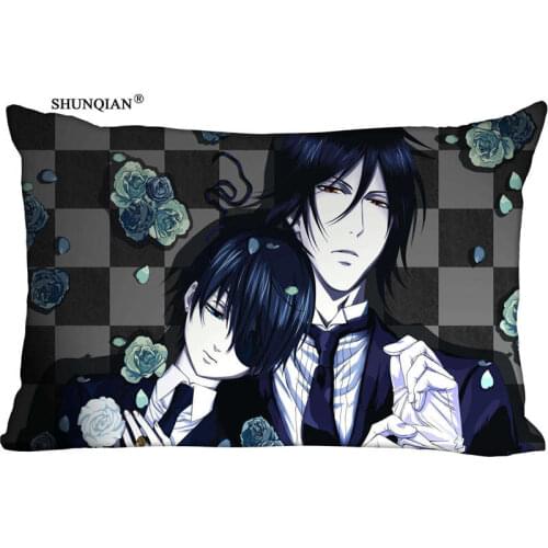 Custom Black Butler soft Pillowcase 45x35cm(One Side) Rectang Zipper Print Throw Pillowcase Cover